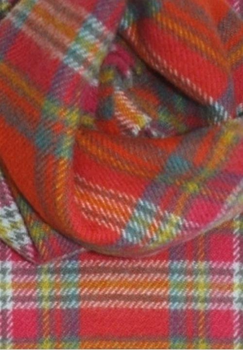 Image 3 of Appletreehall Check Tartan Lambswool Fringed Scarf