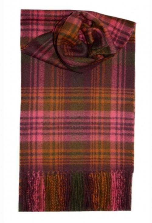 Image 1 of Carrick Check Tartan Lambswool Fringed Scarf