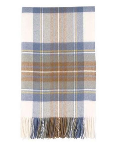 Image 1 of Stewart Blue Luxury Tartan Cashmere Blanket Throw