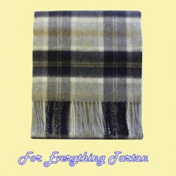 Bannockbane Silver Tartan Cashmere Fringed Scarf