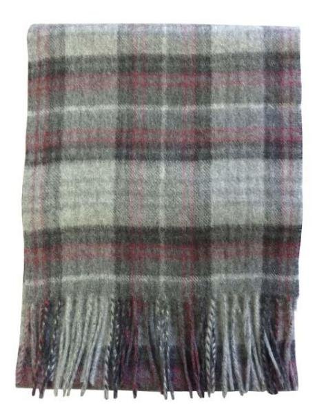 Image 1 of Kinloch Anderson Granite Tartan Cashmere Fringed Scarf