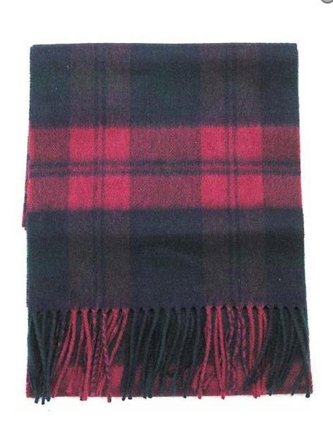 Image 1 of Lindsay Tartan Cashmere Fringed Scarf