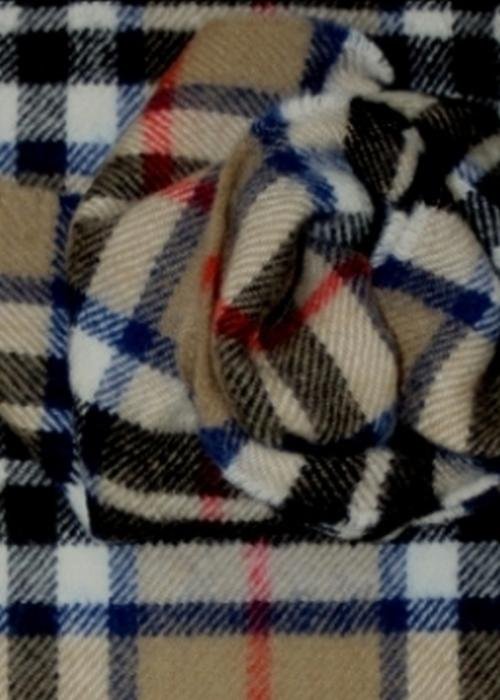 Image 3 of Thomson Camel Clan Tartan Lambswool Fringed Scarf
