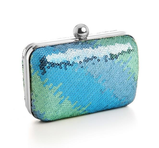 Image 1 of Ombre Shimmer Mini Sequin Minaudiere Evening Bag Bridal Purse