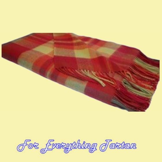 Image 0 of Highland Rose Tartan Lambswool Blanket Throw