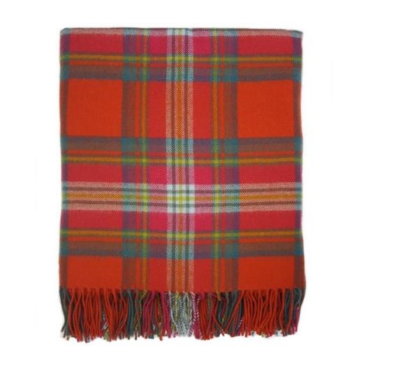 Image 1 of Appletreehall Check Tartan Lambswool Blanket Throw