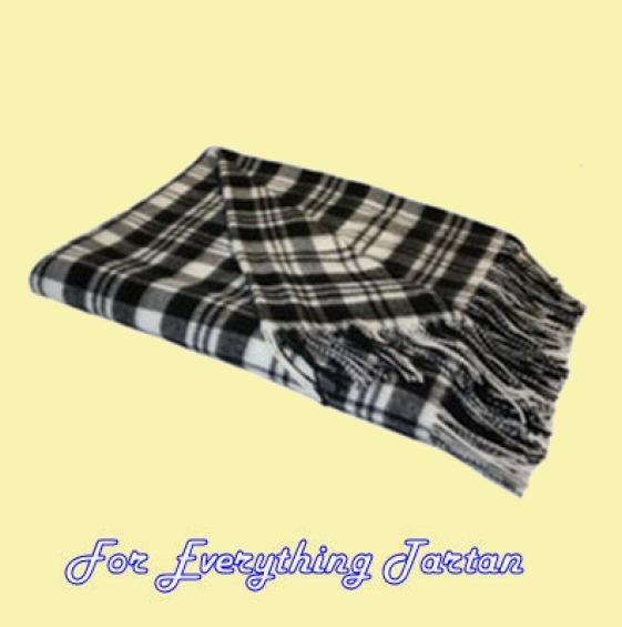 Image 0 of Scott Black White Ancient Clan Tartan Lambswool Blanket Throw