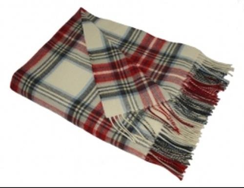 Image 1 of Stewart Eve Modern Clan Tartan Lambswool Blanket Throw