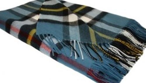 Image 1 of Thomson Blue Clan Tartan Lambswool Blanket Throw