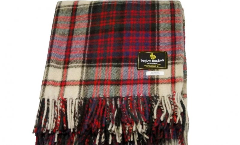 Image 1 of MacDonald Dress Modern Clan Tartan Lambswool Blanket Throw