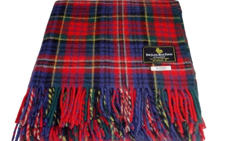 Image 1 of MacPherson Red Modern Clan Tartan Lambswool Blanket Throw