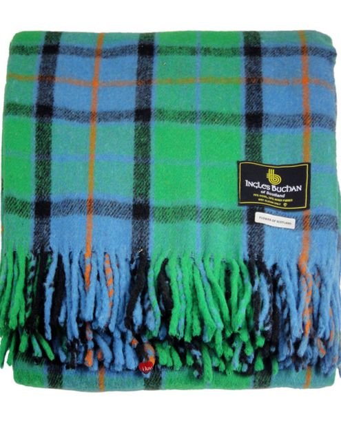 Image 1 of Flower Of Scotland Tartan Lambswool Blanket Throw