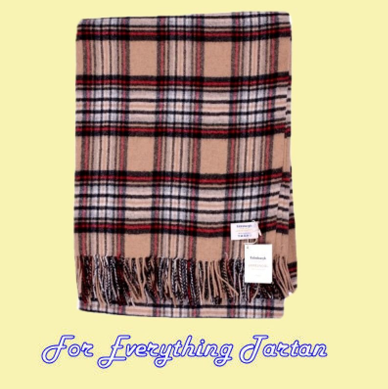 Image 0 of Stewart Camel Modern Clan Tartan Lambswool Blanket Throw