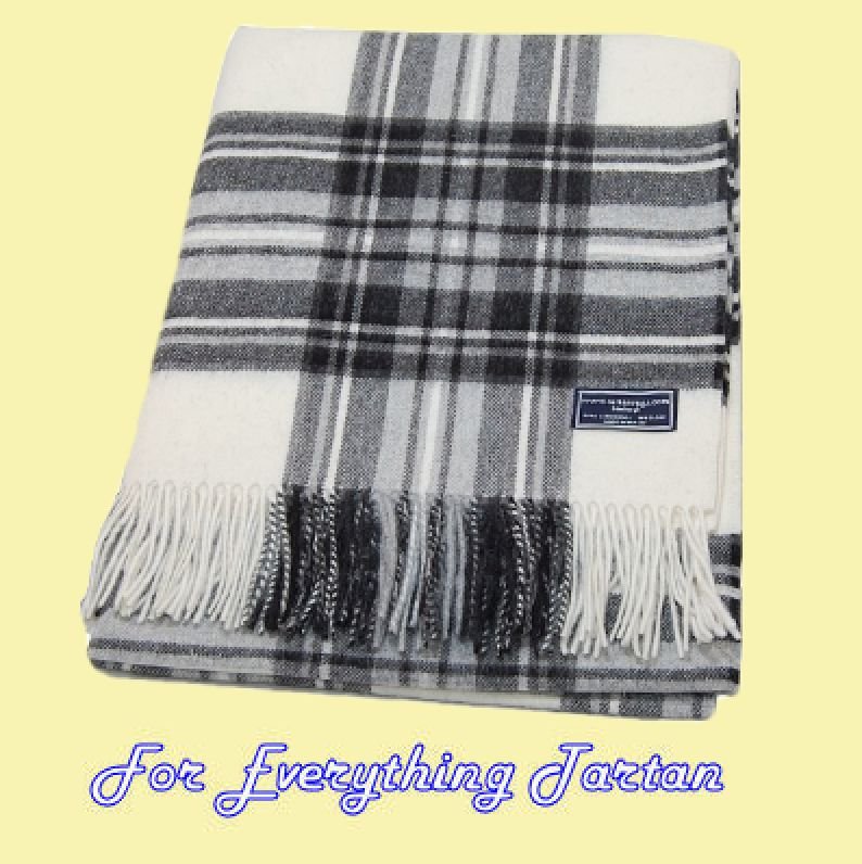 Image 0 of Stewart Grey Modern Clan Tartan Lambswool Blanket Throw