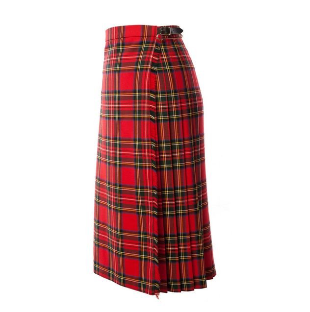 Image 3 of Hostess Ladies Tartan Kilted Long Skirt Wool Womens Lightweight Pleated Kilt