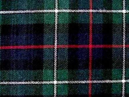 Image 1 of MacKenzie Modern Tartan Polywool Plaid Fabric Swatch  