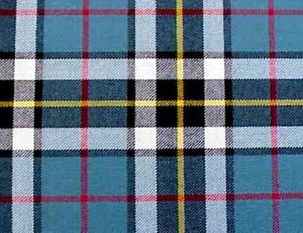 Image 1 of Thomson Dress Blue Tartan PolyWool Plaid Fabric Double Width