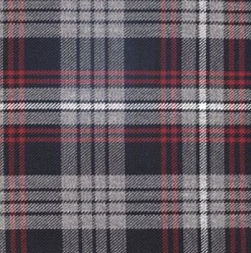 Image 1 of Auld Lang Syne Grey Tartan Polyviscose Plaid Fabric Swatch  