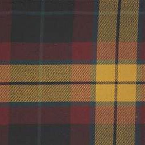 Image 1 of MacMillan Black Tartan Polyviscose Plaid Fabric Swatch  