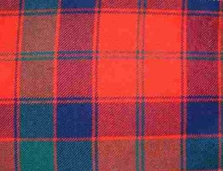 Image 1 of Robertson Red Modern Tartan Polyviscose Plaid Fabric Swatch  