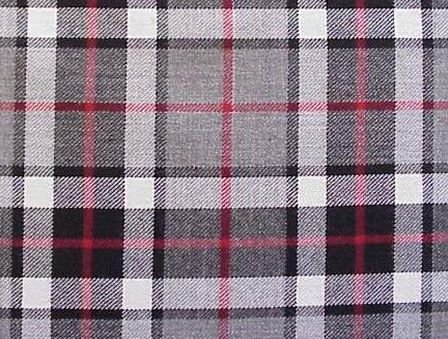 Image 1 of Thomson Grey Tartan Polyviscose Plaid Fabric Swatch  