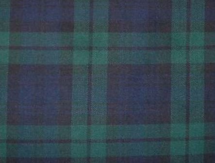 Image 1 of Blackwatch Modern Tartan Dupion Silk Plaid Fabric x 1 metre
