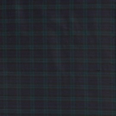 Image 1 of Blackwatch Modern Mini Tartan Dupion Silk Plaid Fabric x 1 metre