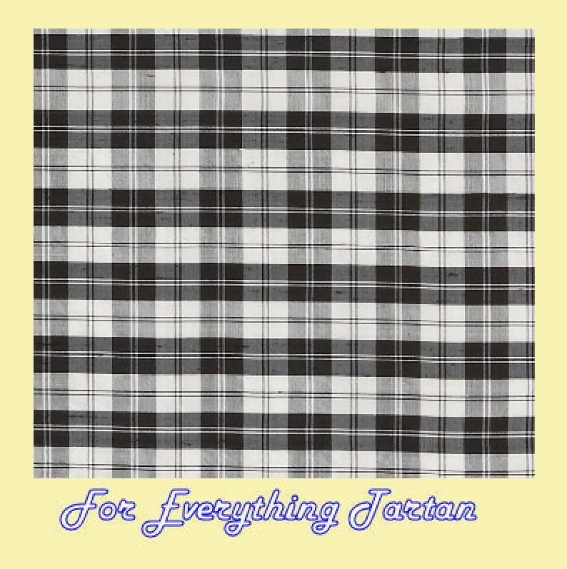 Image 0 of Erskine Black White Mini Tartan Dupion Silk Plaid Fabric x 1 metre