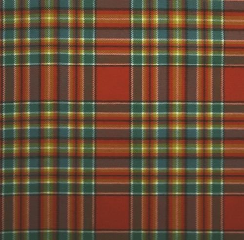 Image 1 of Chattan Ancient Tartan Dupion Silk Plaid Fabric Swatch  