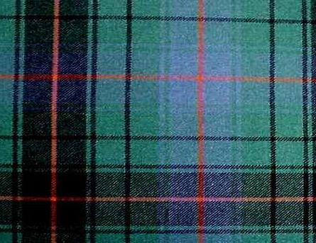 Image 1 of Davidson Ancient Tartan Dupion Silk Plaid Fabric Swatch  