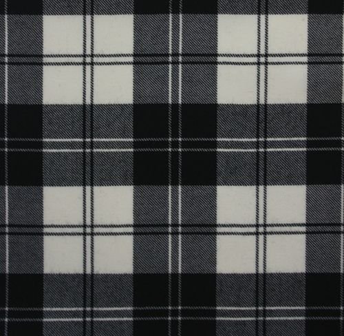 Image 1 of Erskine Black White Tartan Dupion Silk Plaid Fabric Swatch  