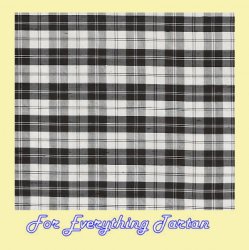 Erskine Black White Mini Tartan Dupion Silk Plaid Fabric Swatch  