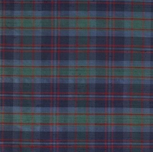 Image 1 of Grampian Tartan Dupion Silk Plaid Fabric Swatch  