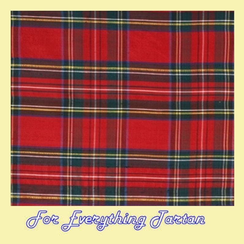 Image 0 of Stewart Royal Modern Tartan Dupion Silk Plaid Fabric Swatch  