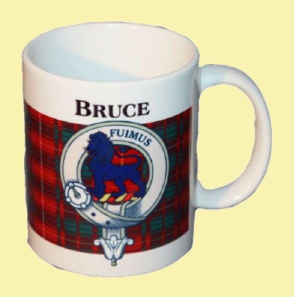 Image 0 of Bruce Tartan Clan Crest Ceramic Mugs Bruce Clan Badge Mugs Set of 2