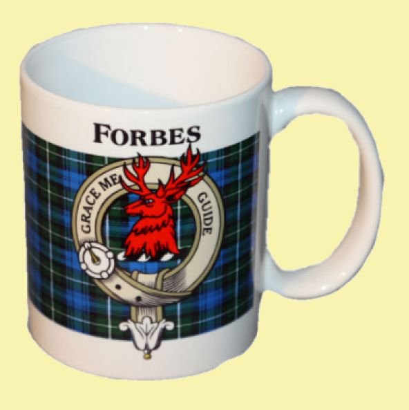 Image 0 of Forbes Tartan Clan Crest Ceramic Mugs Forbes Clan Badge Mugs Set of 2