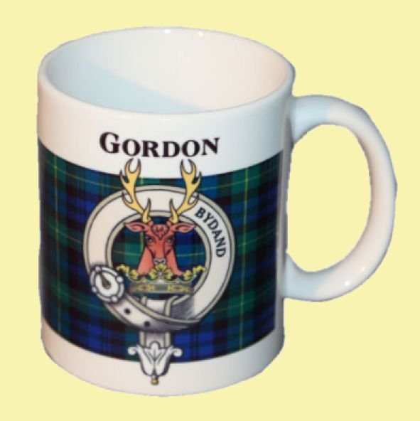 Image 0 of Gordon Tartan Clan Crest Ceramic Mugs Gordon Clan Badge Mugs Set of 2