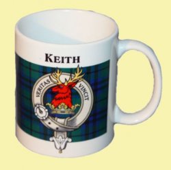 Keith Tartan Clan Crest Ceramic Mugs Keith Clan Badge Mugs Set of 2