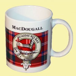 MacDougall Tartan Clan Crest Ceramic Mugs MacDougall Clan Badge Mugs Set of 2