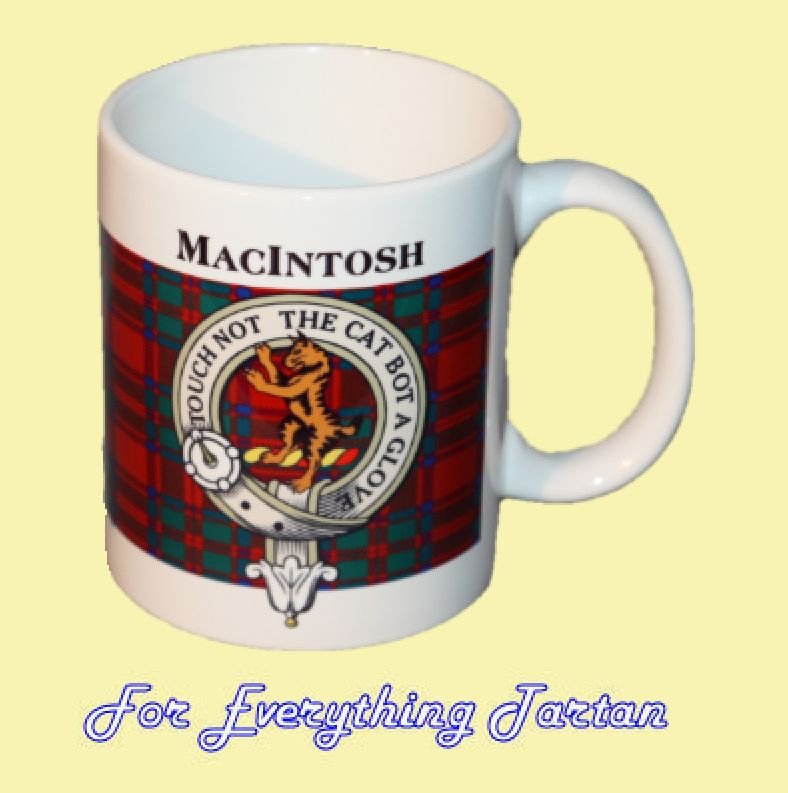 Image 0 of MacIntosh Tartan Clan Crest Ceramic Mugs MacIntosh Clan Badge Mugs Set of 2