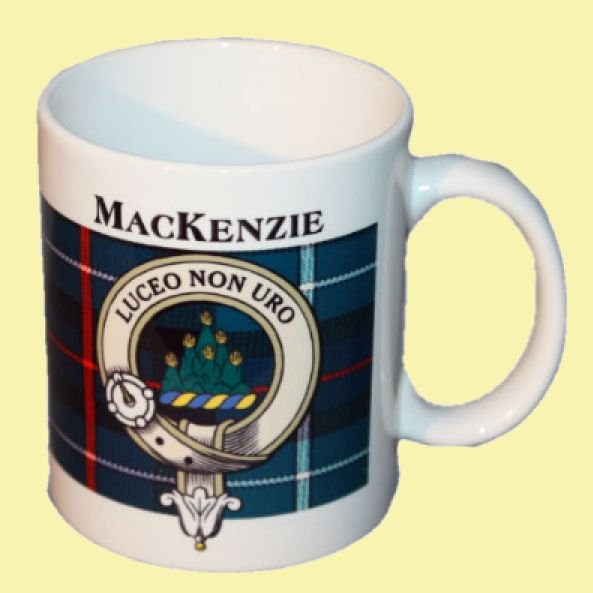Image 0 of MacKenzie Tartan Clan Crest Ceramic Mugs MacKenzie Clan Badge Mugs Set of 2
