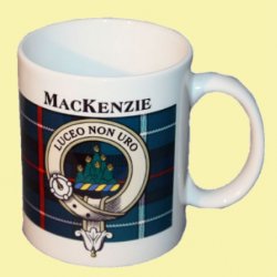 MacKenzie Tartan Clan Crest Ceramic Mugs MacKenzie Clan Badge Mugs Set of 2
