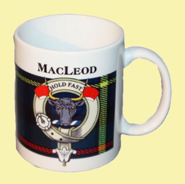 Image 0 of MacLeod Harris Tartan Clan Ceramic Mugs MacLeod Harris Clan Badge Mugs Set of 2