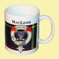MacLeod Harris Tartan Clan Ceramic Mugs MacLeod Harris Clan Badge Mugs Set of 2