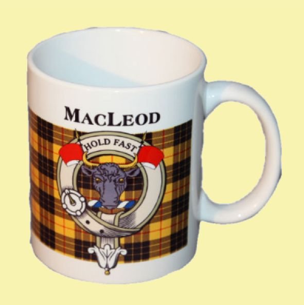 Image 0 of MacLeod Lewis Tartan Clan Ceramic Mugs MacLeod Lewis Clan Badge Mugs Set of 2