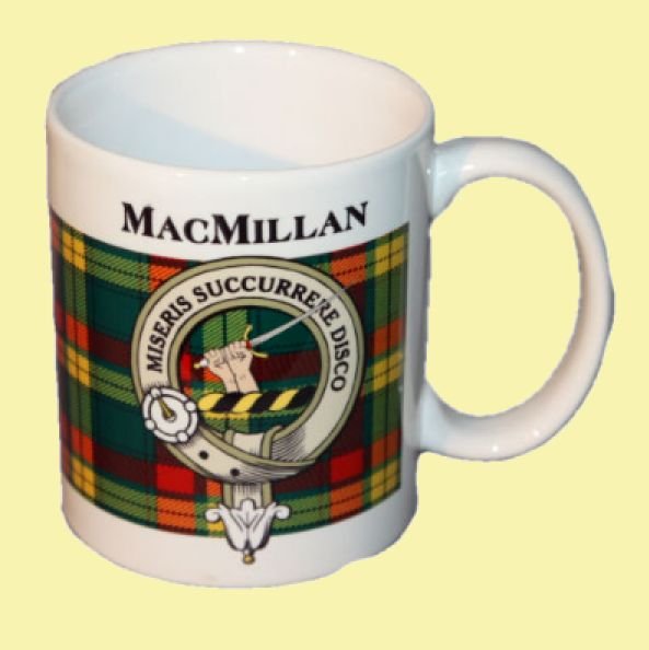 Image 0 of MacMillan Tartan Clan Crest Ceramic Mugs MacMillan Clan Badge Mugs Set of 2