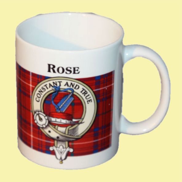 Image 0 of Rose Tartan Clan Crest Ceramic Mugs Rose Clan Badge Mugs Set of 2