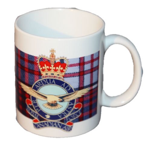 Image 1 of RCAF Tartan Crest Ceramic Mugs RCAF Badge Mugs Set of 2