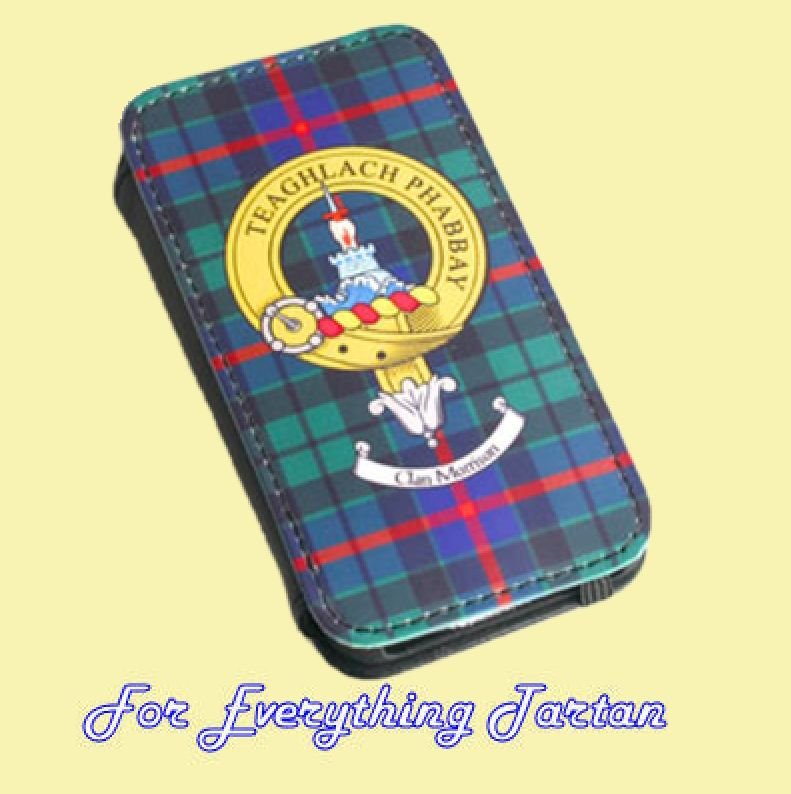 Image 0 of Clan Crest Tartan Badge Leather Black iPhone 4s Flipcover Clan Badge Flipcase