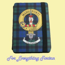 Clan Crest Tartan Badge Leather Black iPad Mini Flipcover Clan Badge Flipcase